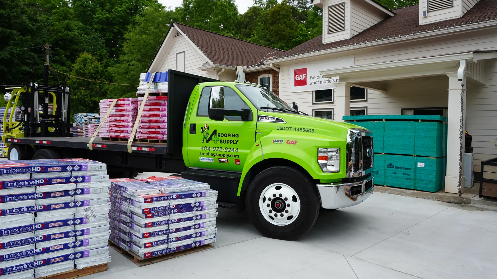 A+ Roofing Supply delivery truck