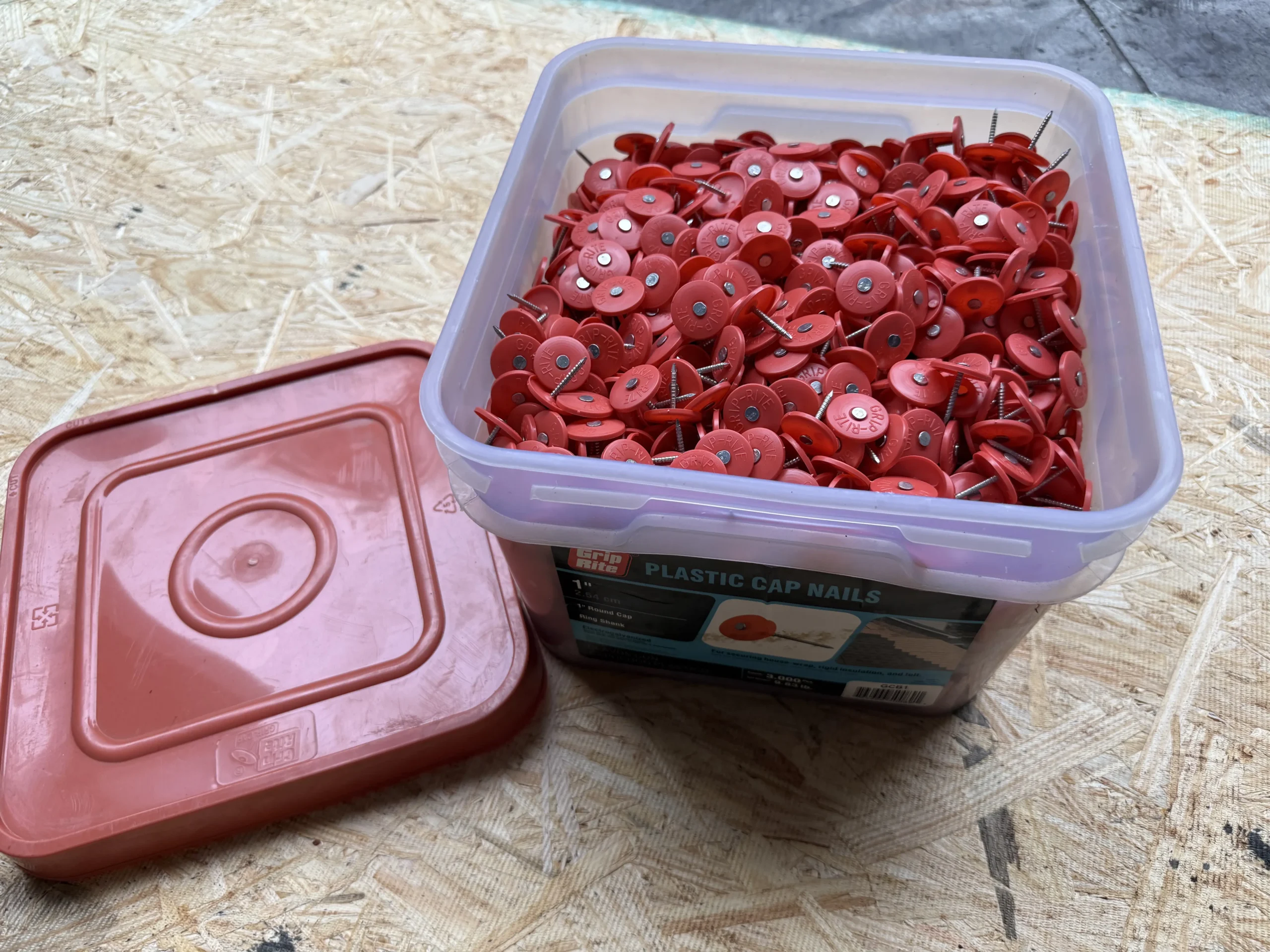 Plastic Cap Roofing Nails (1 in.x 12 g) - 3000 per box