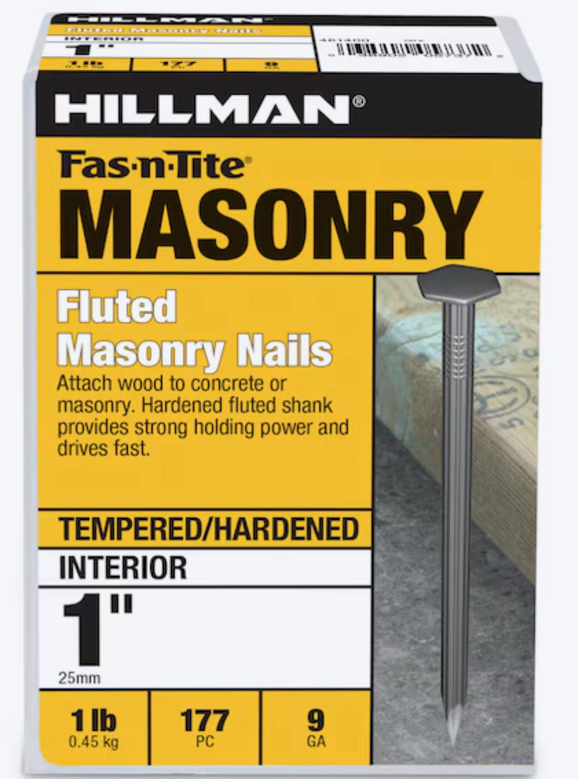 Fluted Masonry Nails 1-in
